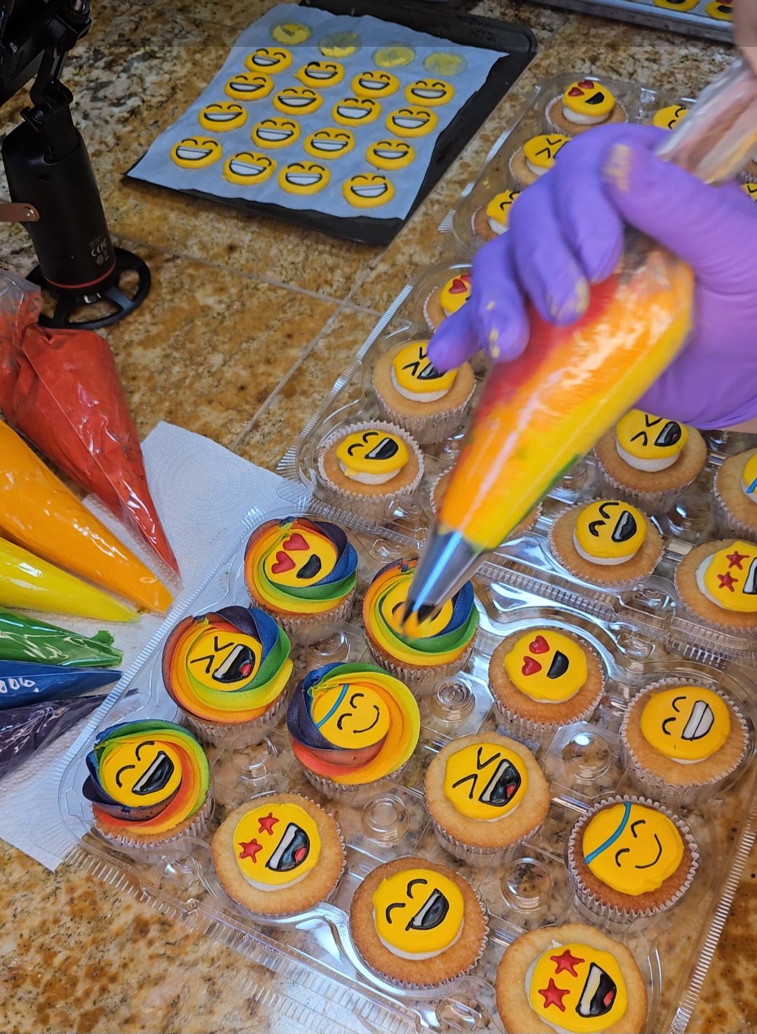 Cupcakes with royal icing toppers